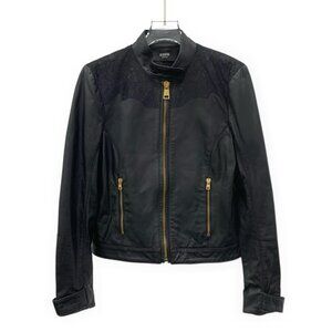 Versace Black lambskin leather jacket